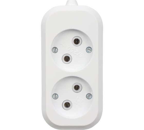 Изображение товара Розеточная колодка REXANT 2 гнезда без заземления 11-8701