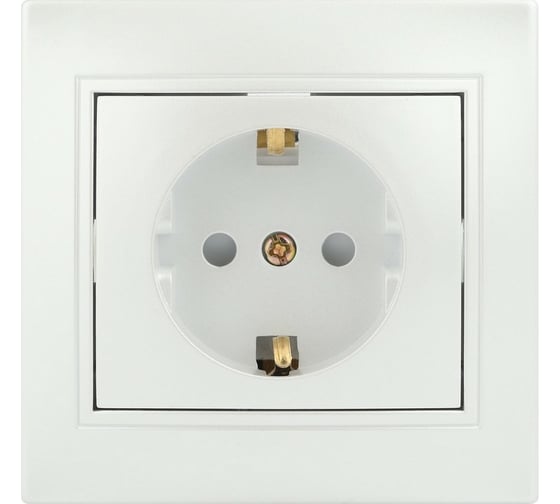 Изображение товара Розетка Intro Plano с заземлением 2P+E Schuko со шторками, 16А-250В, IP20, СУ, перламутр, Б0053929