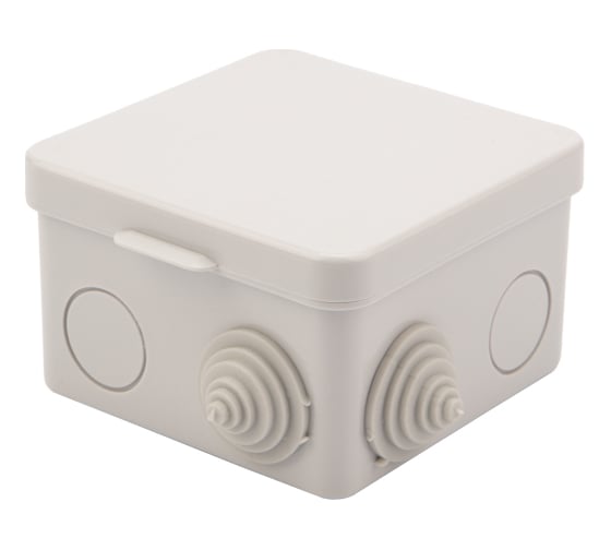 Изображение товара Распределительная коробка наружного монтажа REXANT с откидной крышкой 80x80x50 мм IP54 28-3064