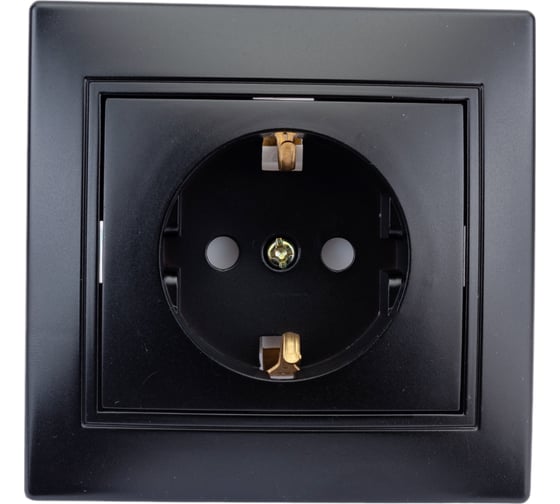 Изображение товара Розетка Intro Plano с заземлением 2P+E Schuko со шторками, 16А-250В, IP20, СУ, антрацит, Б0053928