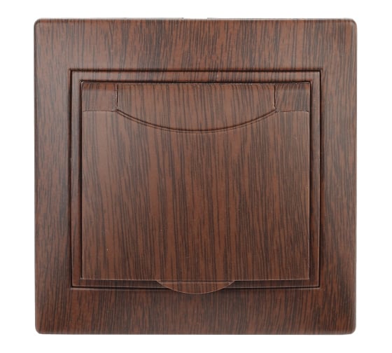 Изображение товара Розетка Intro Plano с заземлением 2P+E Schuko с крышкой, 16А-250В, IP20, СУ, венге, Б0053900