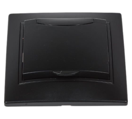 Изображение товара Розетка Intro Plano с заземлением 2P+E Schuko с крышкой, 16А-250В, IP20, СУ, антрацит, Б0053896