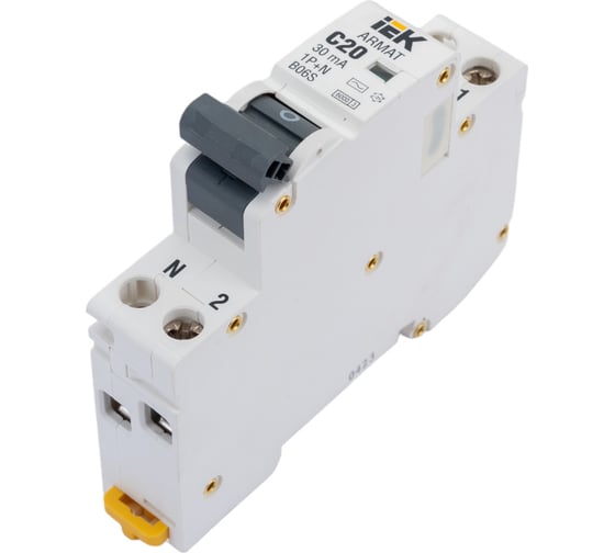 Изображение товара Автоматический выключатель дифференциального тока IEK ARMAT B06S 1P+NP C20 30мА тип AC (18мм) AR-B06S-1N-C20C030