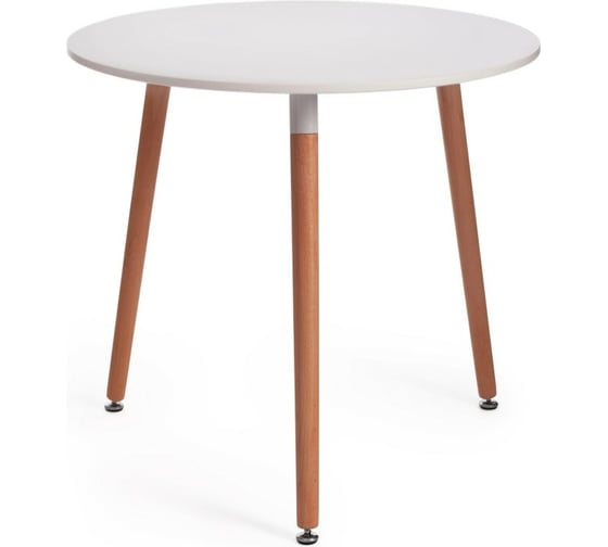 Изображение товара Стол Tetchair MARS T1004 МДФ/дерево, 80x80x75 см, White белый / Natural натуральный 15186