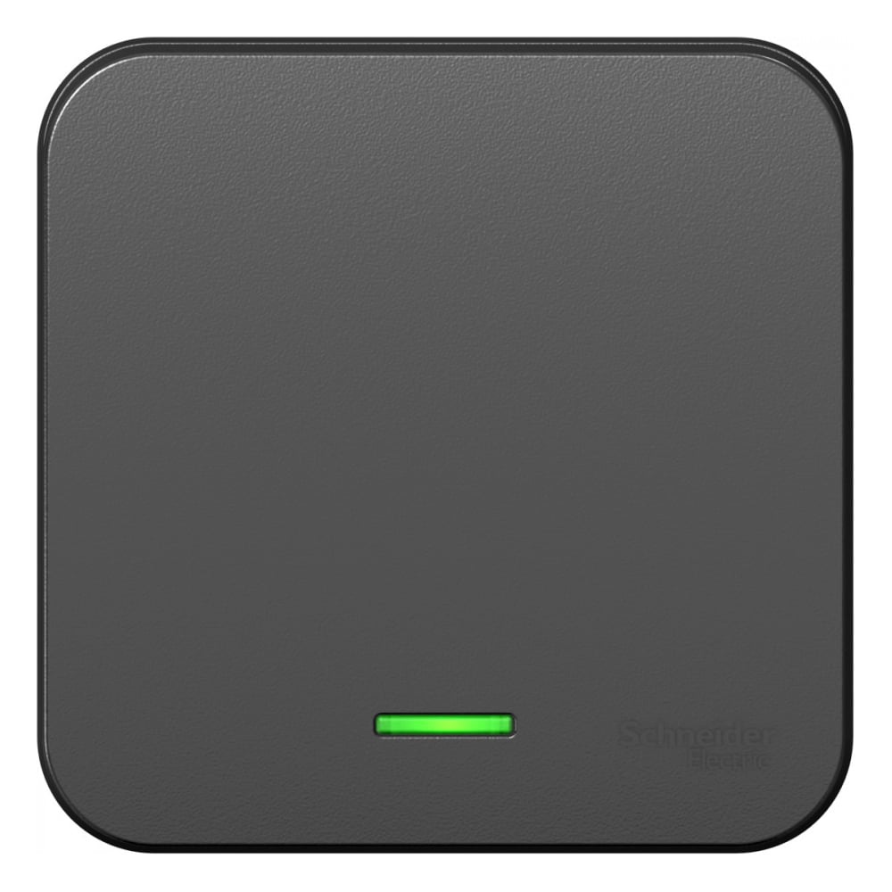 Изображение товара 1-клавишный проходной выключатель Blanca антрацит с подсветкой 10А SYSTEME ELECTRIC