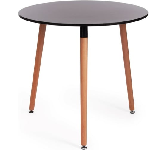 Изображение товара Стол Tetchair MARS T1004 МДФ/дерево, 80x80x75 см, Black черный / Natural натуральный 15187