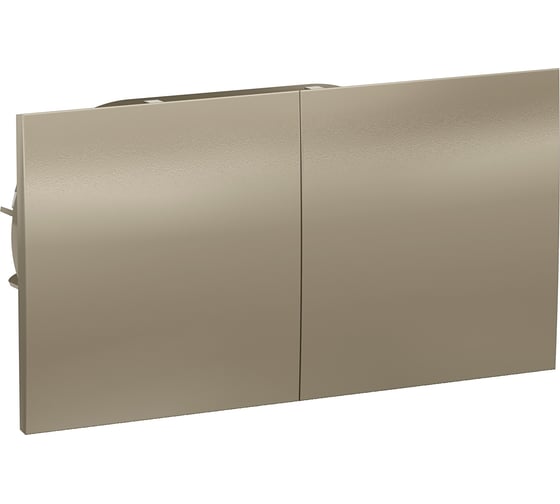 Изображение товара Двойная розетка Systeme Electric AtlasDesign Шампань, с заземлением, со шторками, с крышкой SE ATN000528