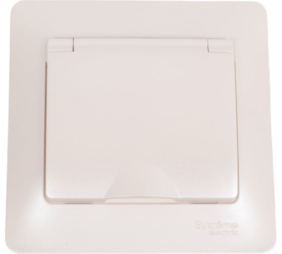 Изображение товара Розетка Systeme Electric Glossa Перламутр с заземлением, со шторками, с крышкой, 16А, IP20 SE GSL000646