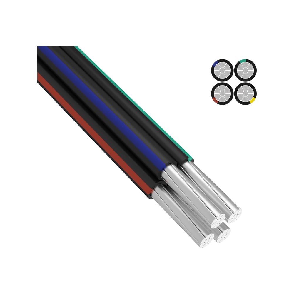 Изображение товара Провод СИП-4 REXANT 4x16 мм2 25 метров ГОСТ электросиловой кабель