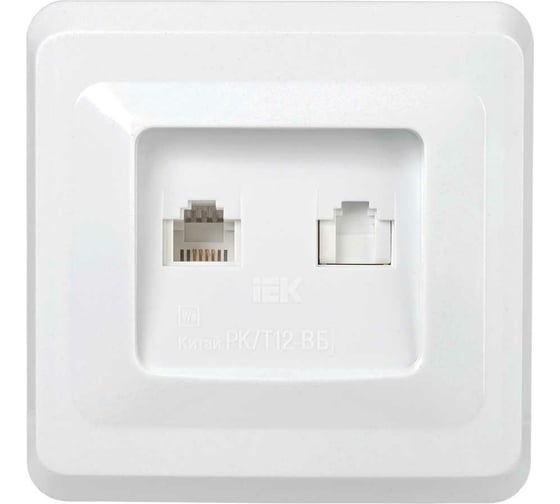 Изображение товара Розетка GENERICA 2-ая комп. и телеф. RJ11/RJ45 ВЕГА белый EIV20-K01-DM