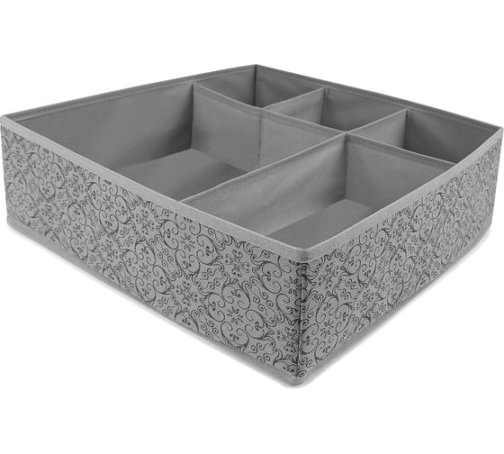 Изображение товара Органайзер для хранения вещей ГЕЛЕОС Грей 5 отделений, размер 40x40x13 см ГРЕ-15