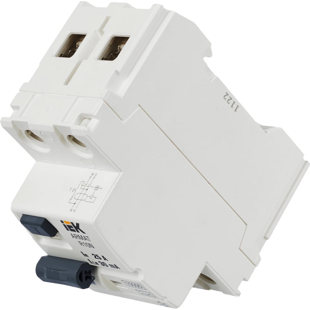 Изображение товара Выключатель дифференциального тока IEK ARMAT R10N 2P 25А 30мА тип A AR-R10N-2-025A030 Изображение товара Выключатель дифференциального тока IEK ARMAT R10N 2P 25А 30мА тип A AR-R10N-2-025A030