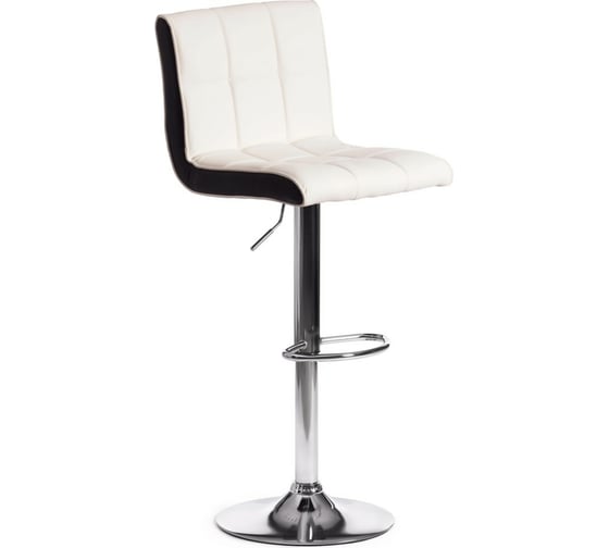 Изображение товара Барный стул Tetchair BARBER KY711D металл/экокожа, 43x50x92-103 см, 2 шт белый/черный/хром 15094