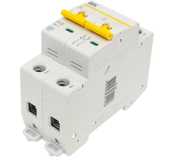 Изображение товара Автоматический выключатель IEK ВА47-60M 2Р 10А 6кА D MVA31-2-010-D