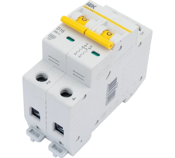 Изображение товара Автоматический выключатель IEK ВА47-60M 2Р 16А 6кА D MVA31-2-016-D