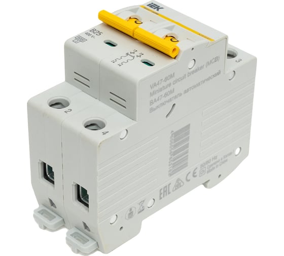 Изображение товара Автоматический выключатель IEK ВА47-60M 2Р 25А 6кА B MVA31-2-025-B