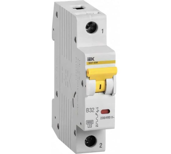 Изображение товара Автоматический выключатель IEK ВА47-60M 1Р 32А 6кА B MVA31-1-032-B