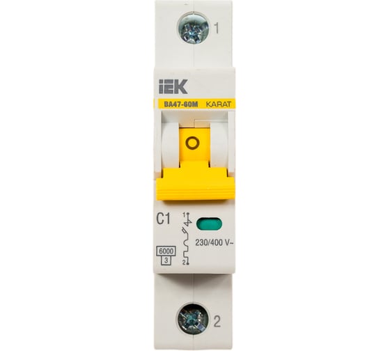 Изображение товара Автоматический выключатель IEK ВА47-60M 1Р 1А 6кА С MVA31-1-001-C