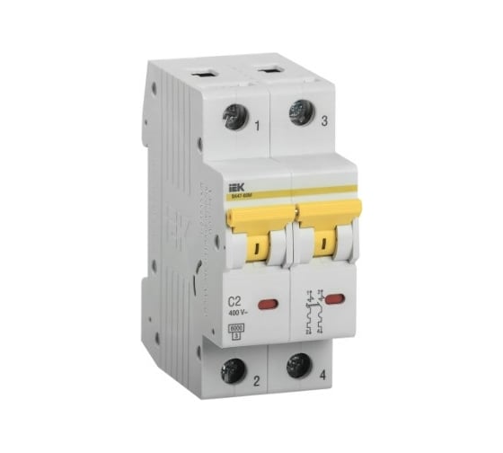 Изображение товара Автоматический выключатель IEK ВА47-60M 2Р 2А 6кА С MVA31-2-002-C