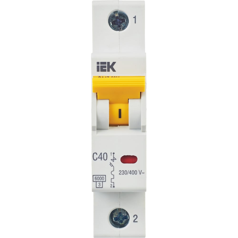 Изображение товара Автоматический выключатель IEK ВА47-60М 1Р 40А 6кА на DIN-рейку
