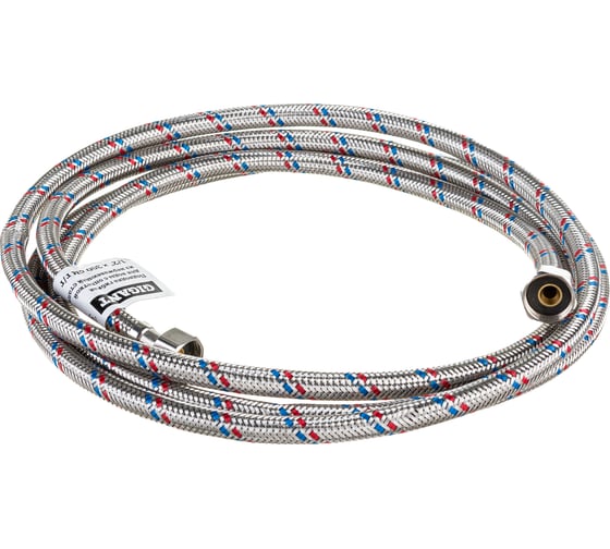 Изображение товара Гибкая подводка для воды Gigant с оплеткой из нержавеющей стали, 1/2"х300 см, г/г P-300-GG