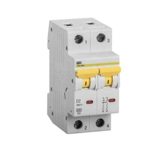 Изображение товара Автоматический выключатель IEK ВА47-60M 2Р 2А 6кА D MVA31-2-002-D