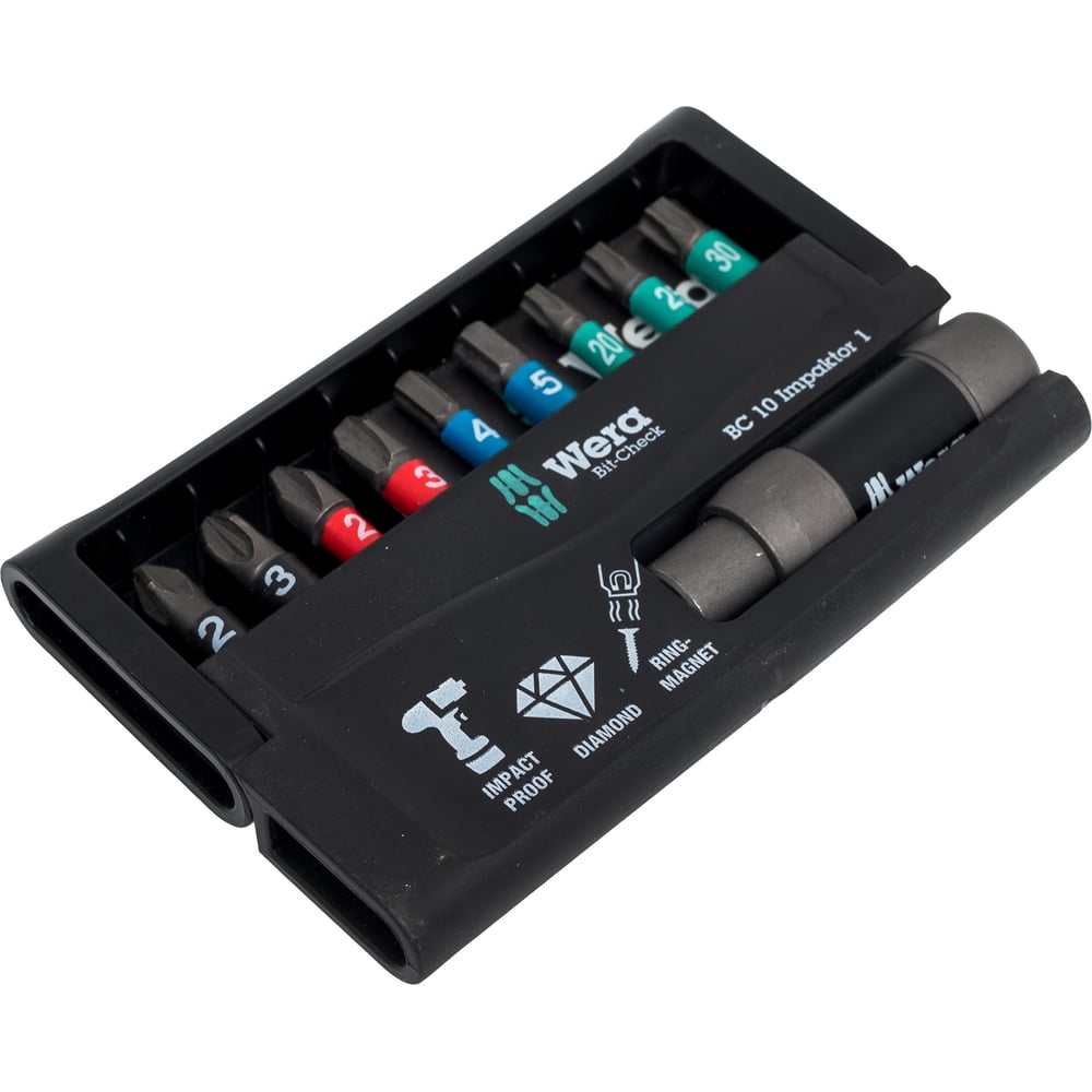 Изображение товара Набор насадок с держателем Импактор (10 предметов, 25 мм) WERA WE-057680