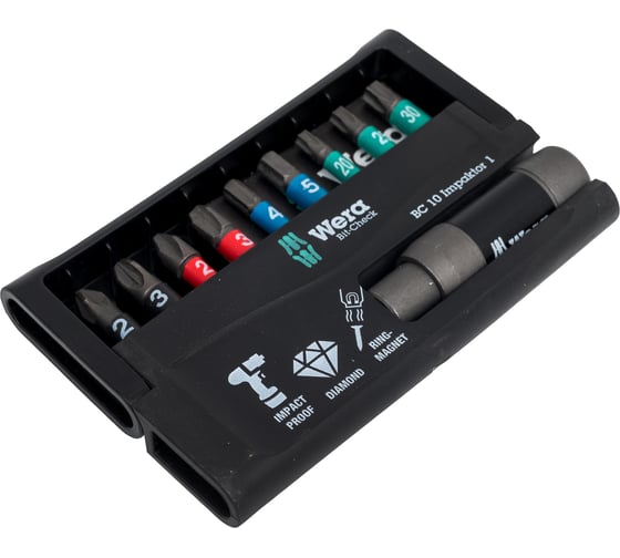 Изображение товара Набор насадок с держателем Импактор (10 предметов, 25 мм) WERA WE-057680