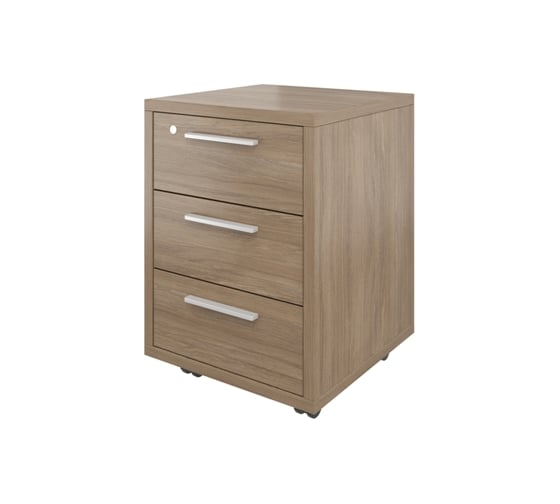 Изображение товара Тумба Монолит Дублин выкатная (3 ящика с замком) 450x450x600 Дуб кофейный37 ДБ17.С37