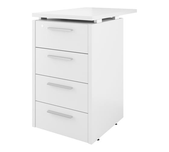 Изображение товара Тумба Монолит Дублин приставная / 4 ящика с змамком / 450x700x750 Белый30 ДБ38.С ДБ38.С30