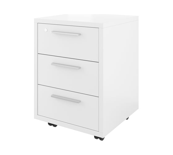 Изображение товара Тумба Монолит Дублин выкатная / 3 ящика с замком / 450x450x600 Белый30 ДБ17.С ДБ17.С30