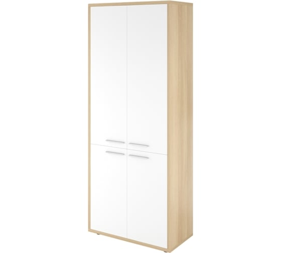 Изображение товара Шкаф Монолит Дублин высокий закрытый 4 двери 800x400x1980 Акация лорка31/Белый30 ДБ39.33