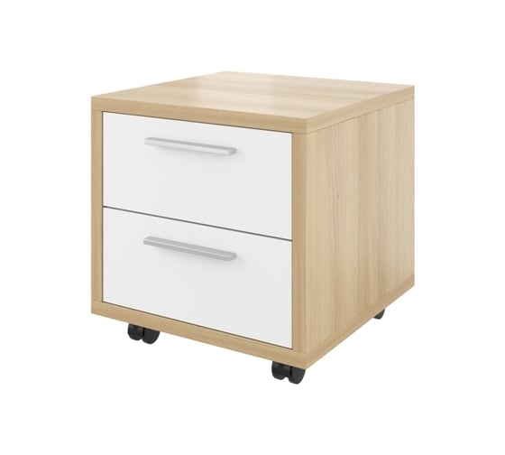 Изображение товара Тумба Монолит Дублин выкатная (2 ящика) 450x450x456 Акация лорка31/Белый30 ДБ16.С33