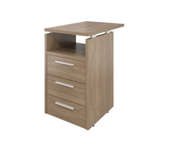 Изображение товара Тумба Монолит Дублин приставная (3 ящика с полкой и замком) 450x700x750 Дуб кофейный37 ДБ37.С37
