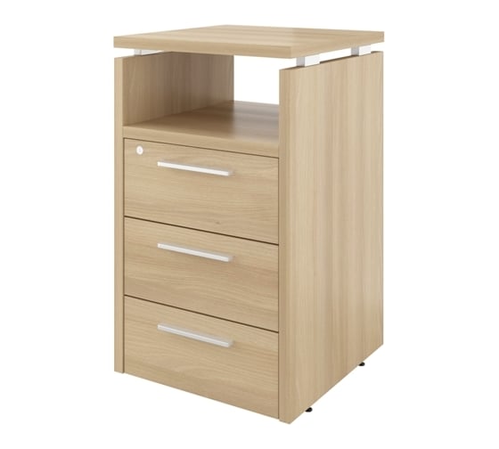 Изображение товара Тумба Монолит Дублин приставная (3 ящика с полкой и замком) 450x450x750 Акация лорка31 ДБ43.С31