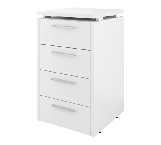 Изображение товара Тумба Монолит Дублин приставная / 4 ящика с змамком / 450x450x750 Белый30 ДБ44.С ДБ44.С30