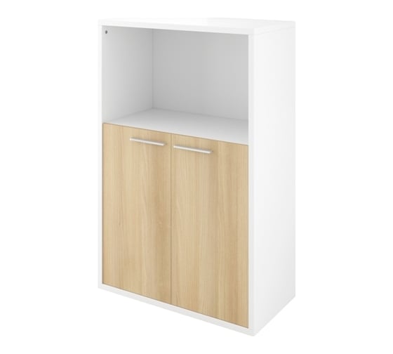 Изображение товара Шкаф Монолит Дублин низкий 1 откр. полка 800x400x1250 Белый30/Акация лорка31 ДБ46.32