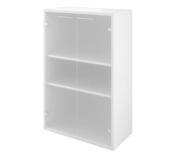Изображение товара Шкаф Монолит Дублин низкий 800x400x1250 стекло сатин Белый30 ДБ49 ДБ49.30