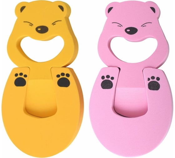 Изображение товара Набор 2 фиксаторов для дверей МУЛЬТИДОМ Мишка, 2 цвета DH45-12
