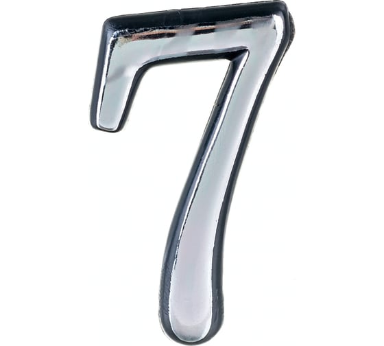 Изображение товара Цифра 7 Левша (50 мм; пластмасса клеящаяся; хром) У4-9107.Х