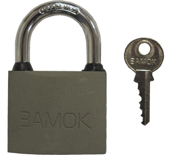 Изображение товара Навесной замок РемоКолор (чугун; полимерное покрытие; 3 ключа; цилиндровый механизм; автоматический; 38x47x14 мм; дужка 5 мм) 70-0-984