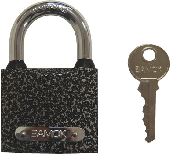 Изображение товара Навесной замок РемоКолор (чугун; 3 ключа; цилиндровый механизм; автоматический; личинка-латунь; 50x69x22 мм; дужка 8 мм) 70-0-950