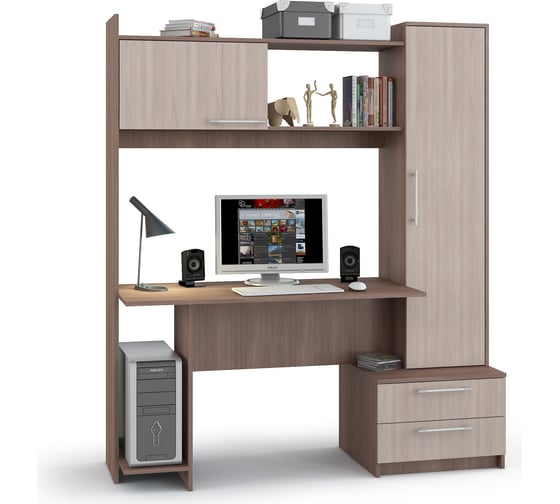 Изображение товара Компьютерный стол Атмосфера Денвер шимо светлый/шимо темный 00-00000694