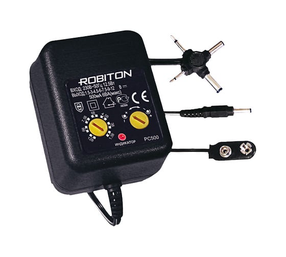 Изображение товара Адаптер/блок питания ROBITON PC1000 1000мА нестабилизированный с крестовиной BL1 4395