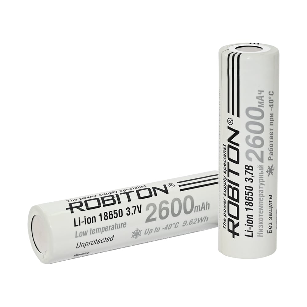 Изображение товара Аккумулятор Robiton LI186NP2600LT 35А (INR18650-P26A) низкотемпературный без защиты PK1 17652