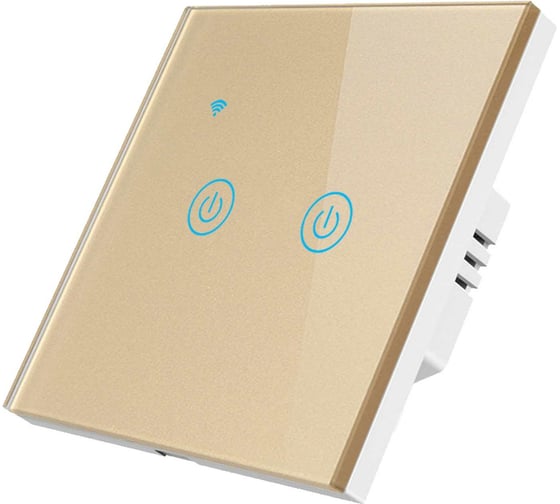 Изображение товара Умный двухкнопочный сенсорный выключатель Roximo золотой SWSEN01-2G