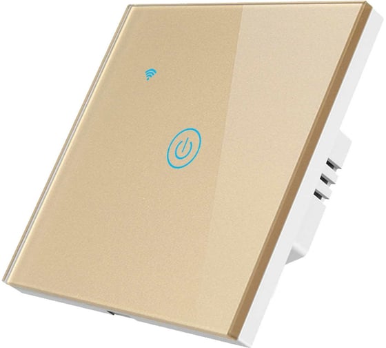 Изображение товара Умный однокнопочный сенсорный выключатель Roximo золотой SWSEN01-1G