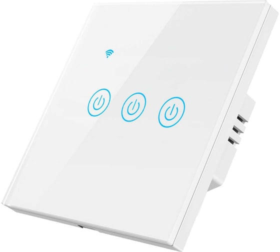 Изображение товара Умный трехкнопочный сенсорный выключатель Roximo белый SWSEN01-3W