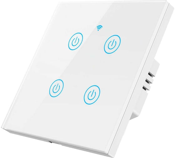 Изображение товара Умный четырехкнопочный сенсорный выключатель Roximo белый SWSEN01-4W
