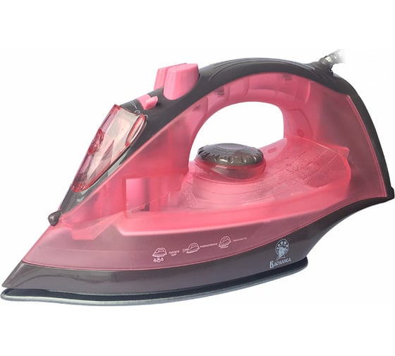 Изображение товара Утюг ВАСИЛИСА ВА-2001 розовый с коричневым, 2200 Вт, антипригарное покрытие 0R-00001784